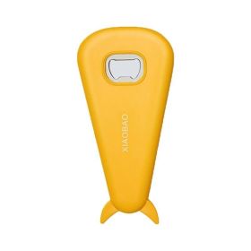 Reheyre Sturdy Bottle Opener - Rust-Proof ABS Jar, Can, Corkscrew, and Beer Bottle Cap Remover - Essential Home Bar Tools (Color: Yellow)