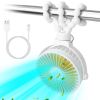 Portable Baby Stroller Fan Rechargeable Handheld Fan with Flexible Tripod Clip On Desktop Hanging Fan 3 Gear Speed with Tilt Head